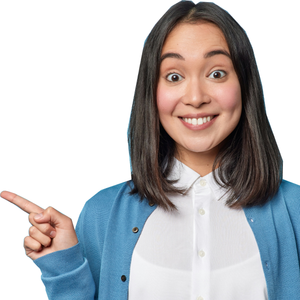Woman pointing with her finger