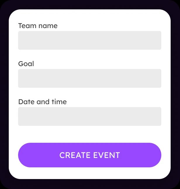 First step of creating a fundraising event in FundChamps