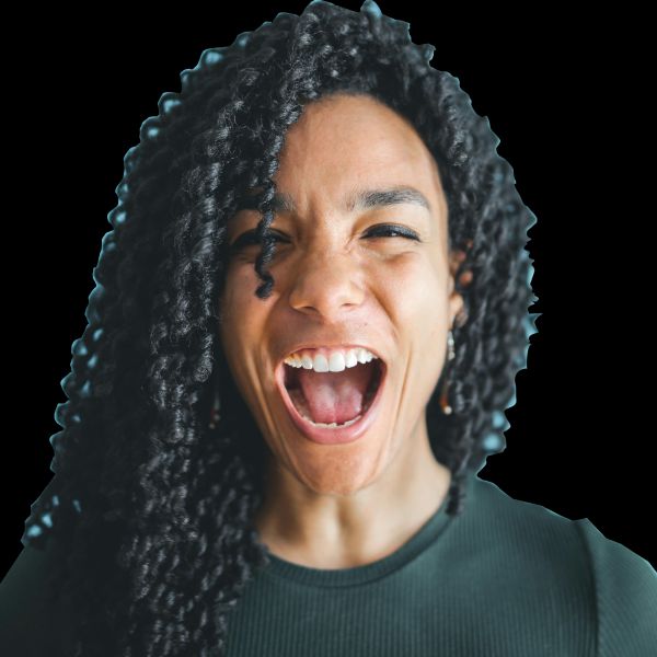 Woman with surprised expression