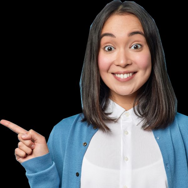 Woman pointing with her finger