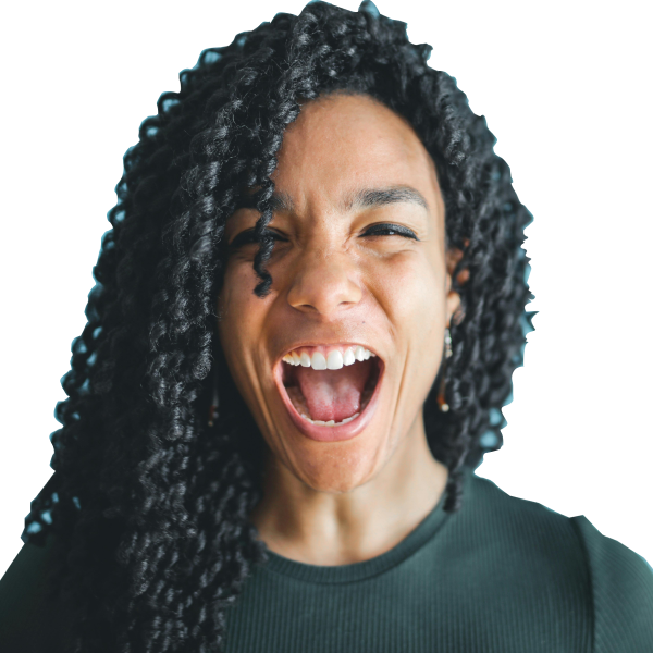 Woman with surprised expression